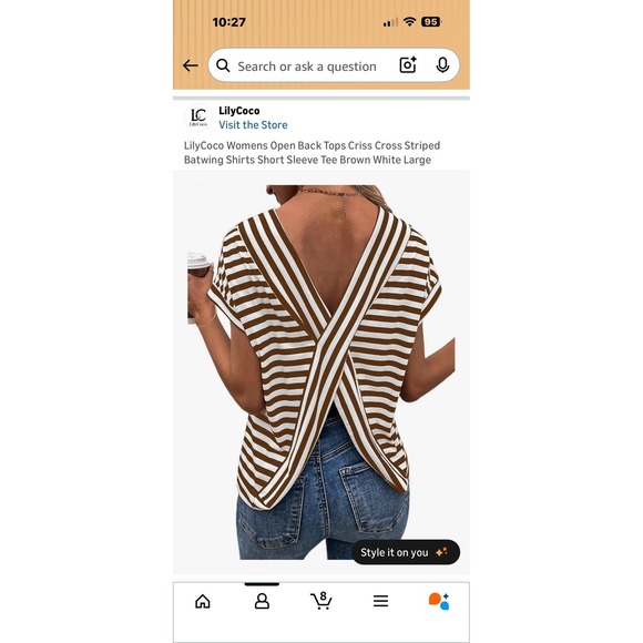 Lily coco Women's Open Back Top Size Large (2) 5551 - Picture 6 of 8